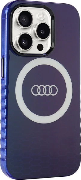 Mbështjellës Audi IML Big Logo MagSafe për iPhone 15 Pro, Blu