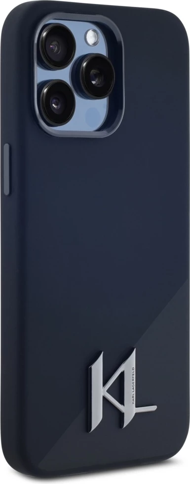 Mbështjellës Karl Lagerfeld Silicone Shadow Metal Initial MagSafe për iPhone 15 Pro Max, Zi