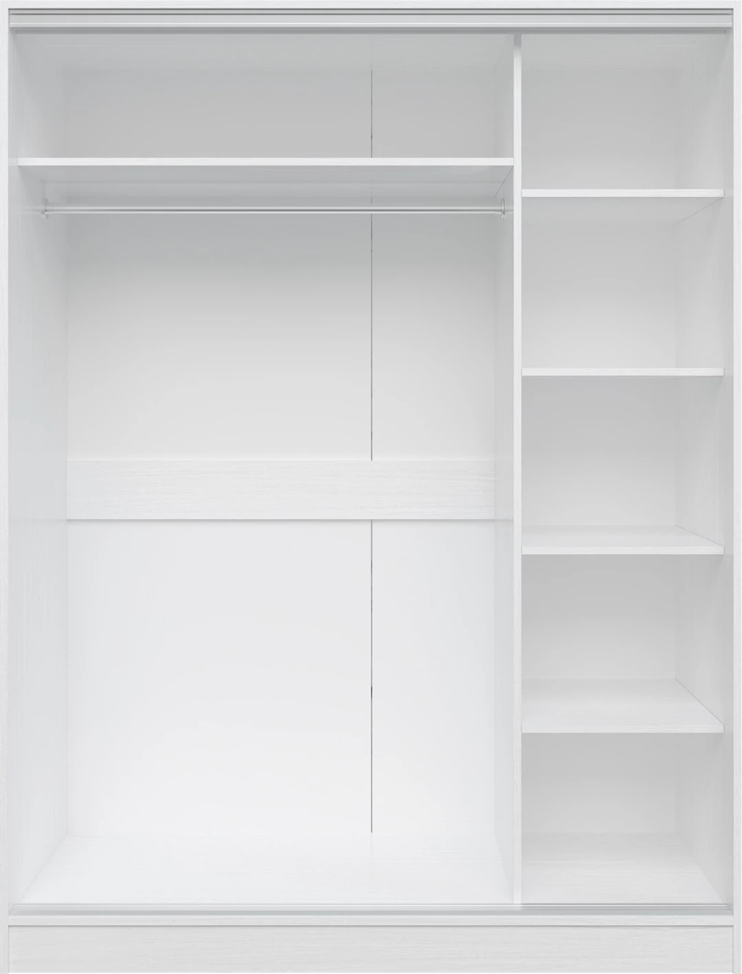 Dollap me dyer rrëshqitëse me pasqyrë, bardhë, FH2434.03, 160x60x210 cm