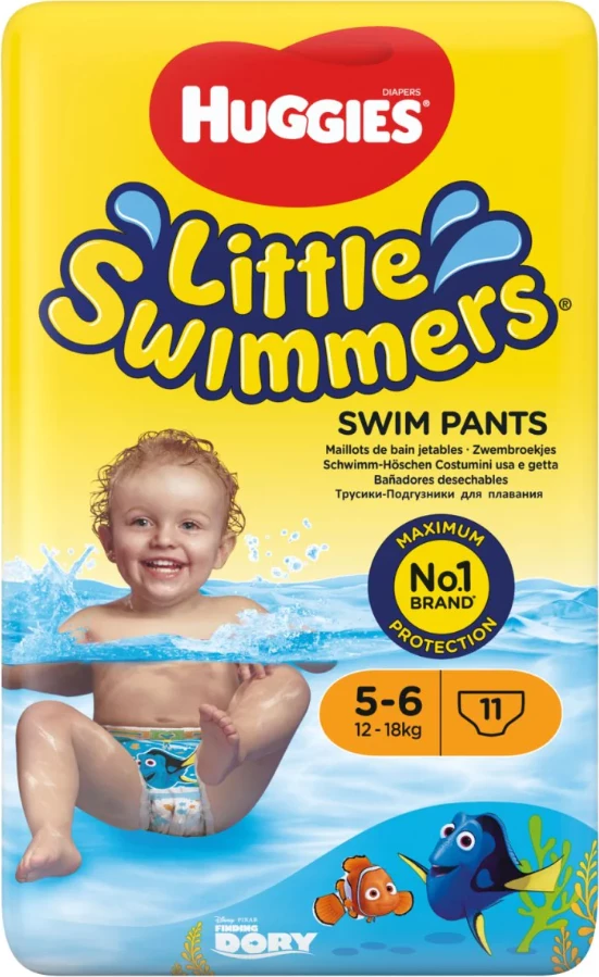 Pelena të notit Huggies® Little Swimmers 5-6 (12-18kg), 11 copë