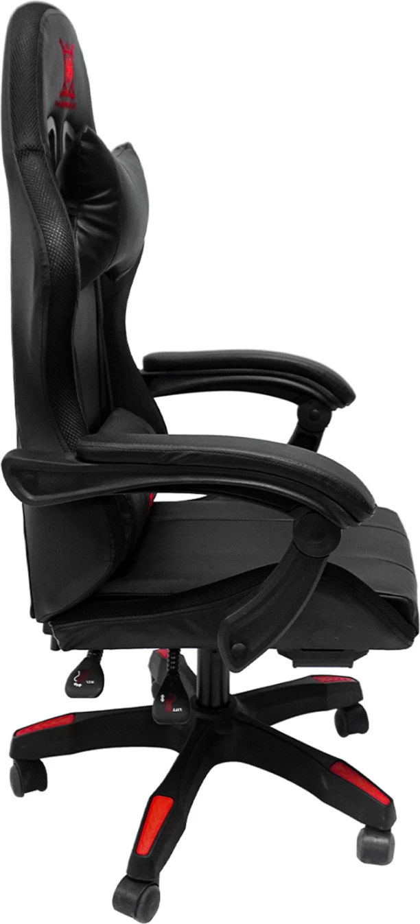 Karrige për lojëra DARREN FH1203.01, e zezë-kuqe, PVC & najlon, 51x49x125H cm