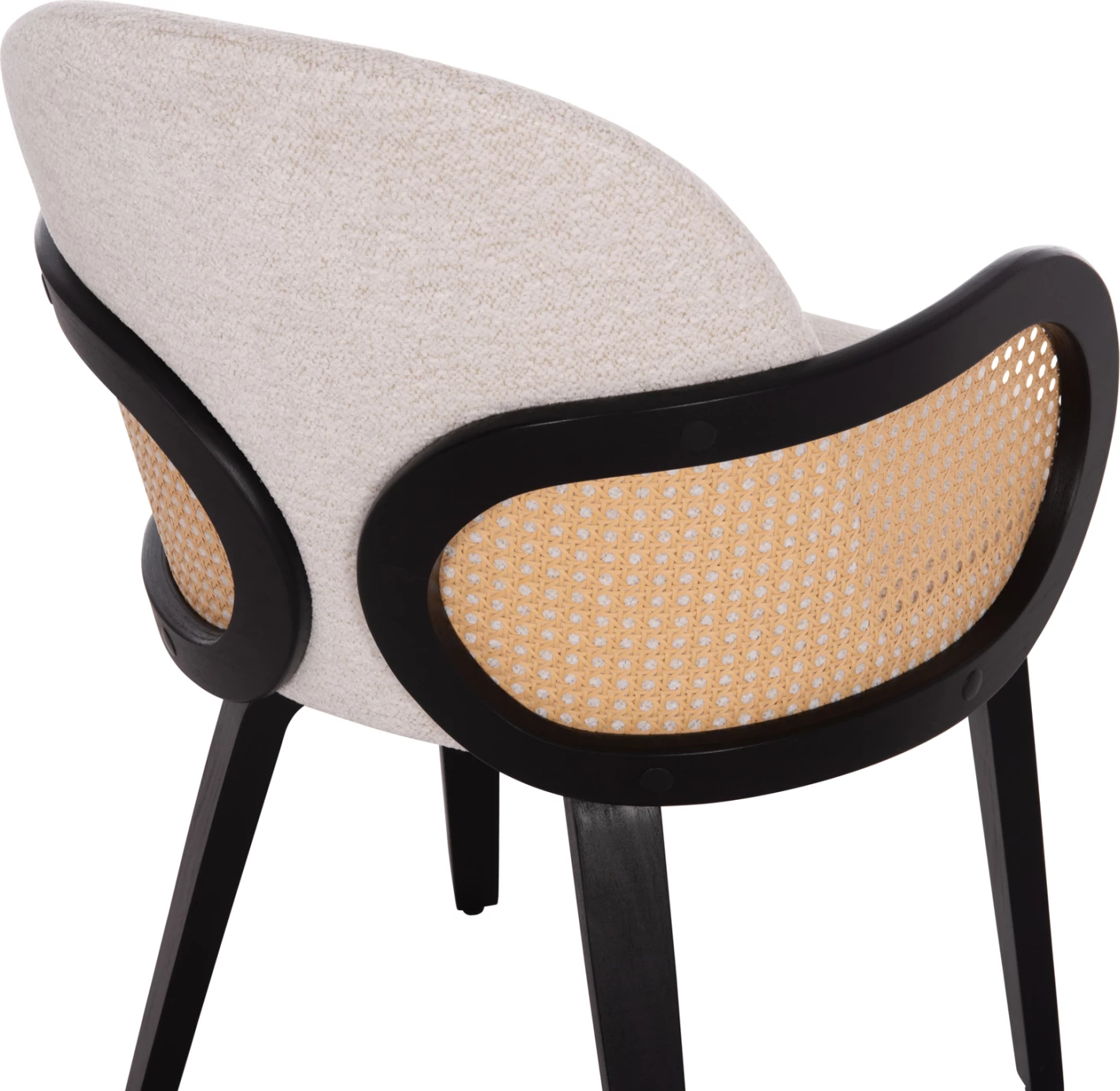 Karrige ngrënieje BECKER, dru i zi, pëlhurë ecru, FH18246.02, 54x62x79cm