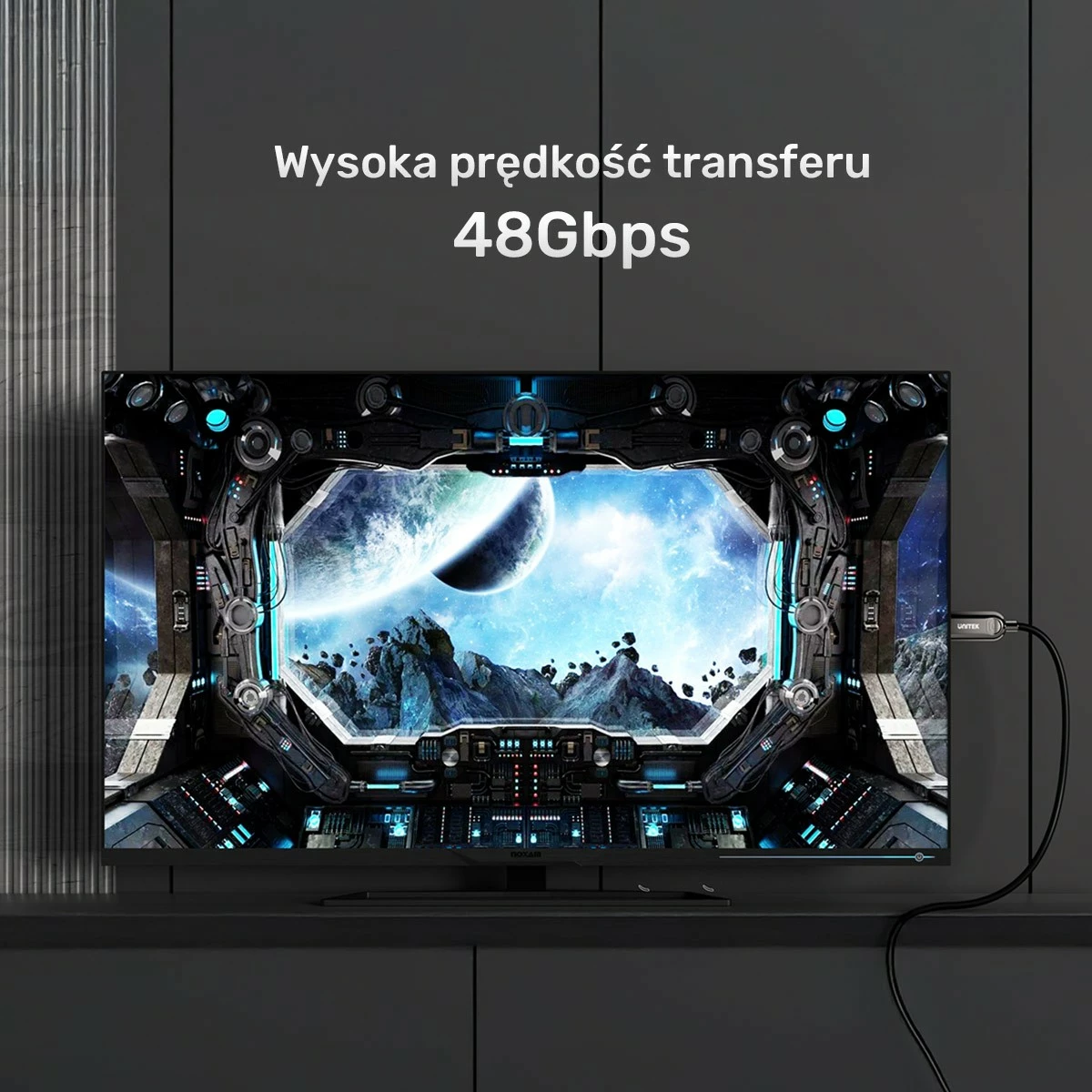 Kabllo HDMI optike Unitek C11085GY03-5M, 8K 120Hz, 5m, e zezë