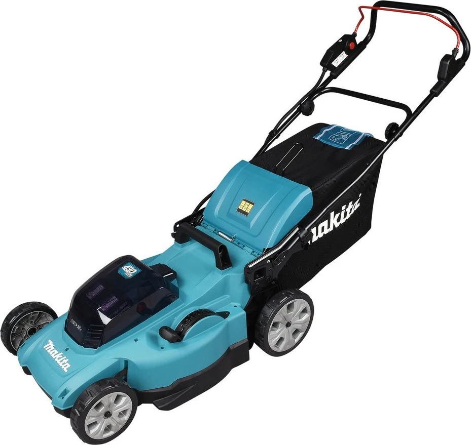 Kositës bari Makita DLM480Z, me bateri 18V 6Ah, 48cm, ngjyrë e zezë/turkuaz