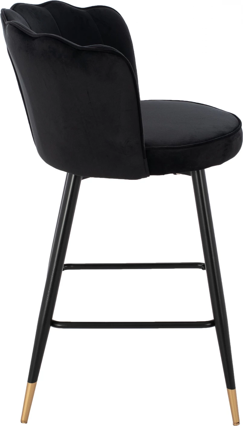 Karrige për bar mesatare FH8736.04 kadife e zezë me kornizë metalike 50x50x90 cm., set prej 2 copë