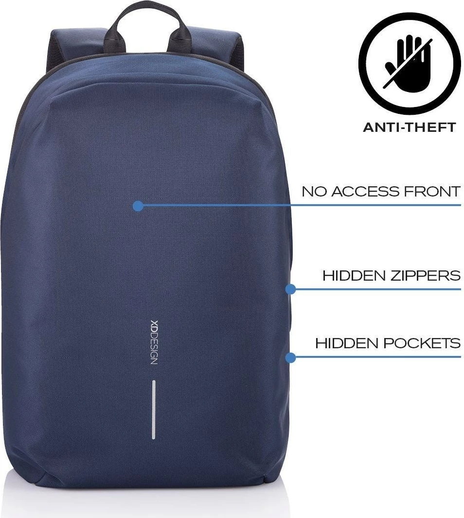 Çantë shpine XD DESIGN BOBBY SOFT, 13-16L, për laptop 15.6", navy blue