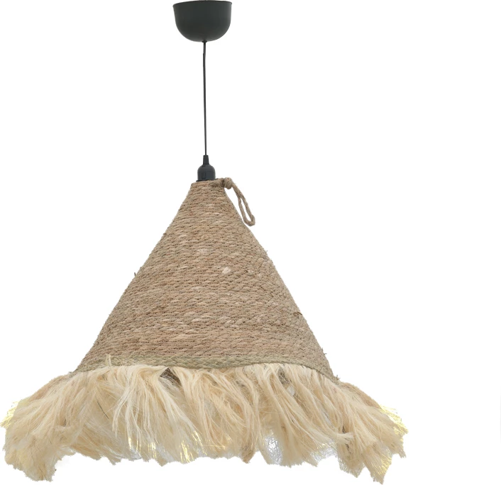Llambë tavani prej jute Geole Inart, ngjyrë natyrale, Φ60x94cm