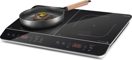 Pllakë induksioni CASO Touch 3500 (MPN 2018) 3500W, dyzonëshe, Sensor-Touch, zi/argjend