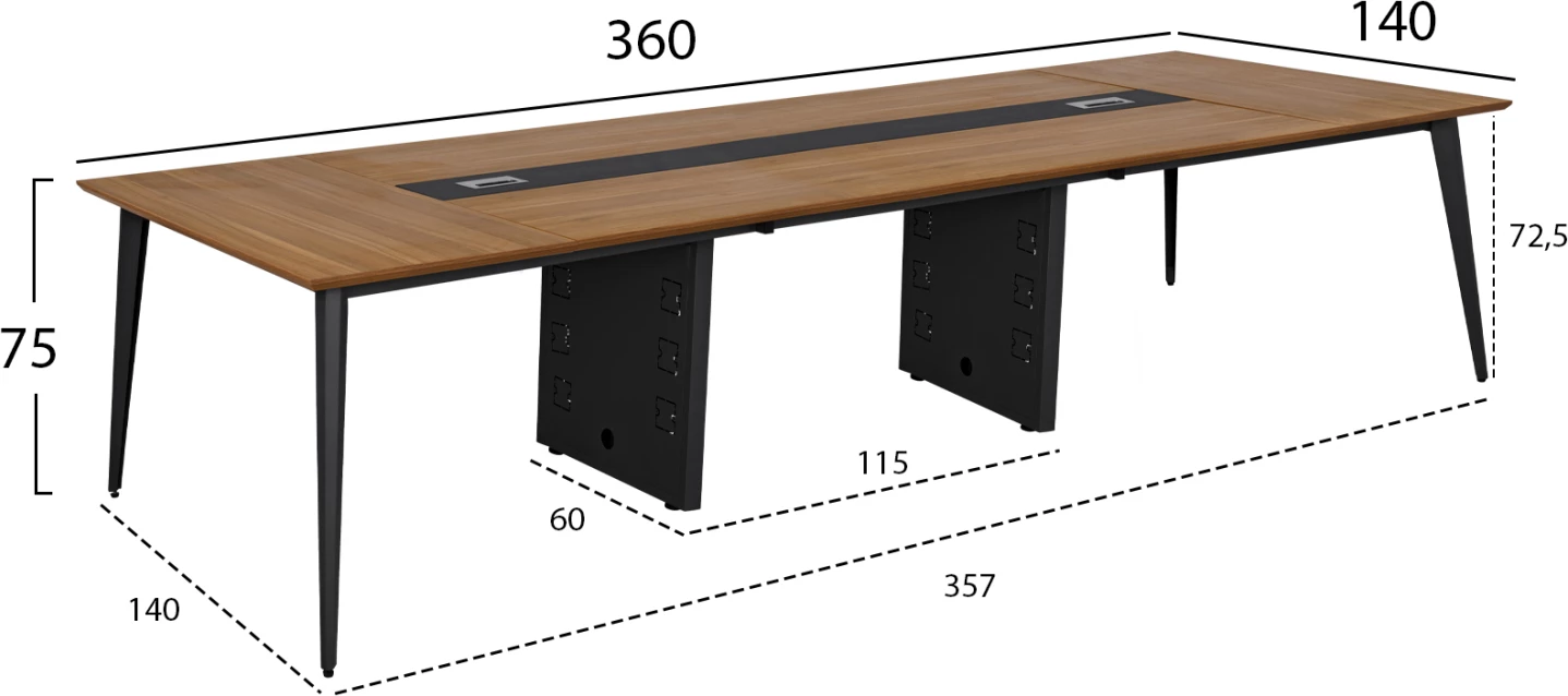 Tavolinë profesionale për konferenca, Supreme FH2377, 360x140x75 cm