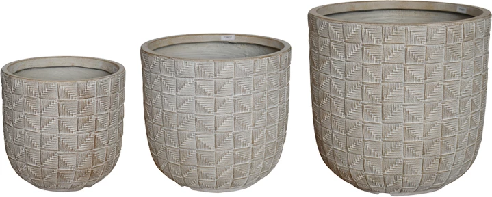 Set 3 vazo Kallena, qeramike, ngjyrë bezhë