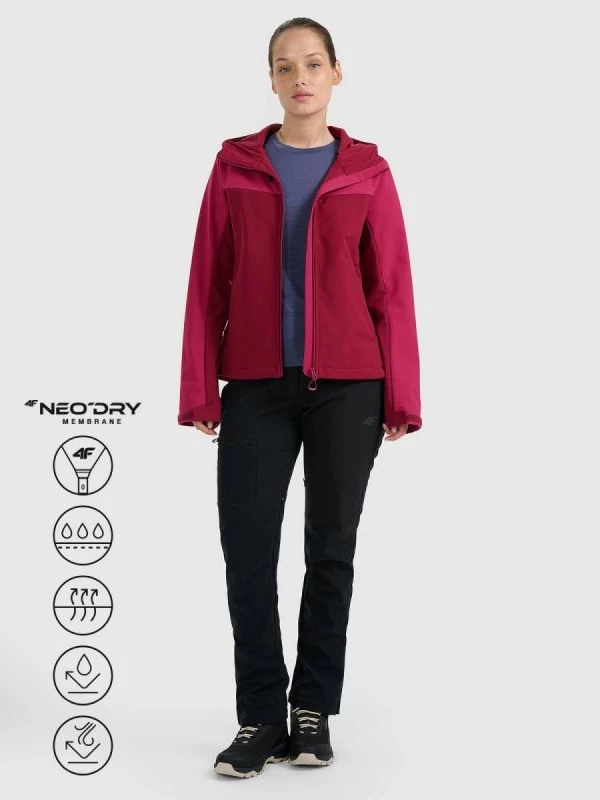 Jakne softshell për femra 4F, e kuqe