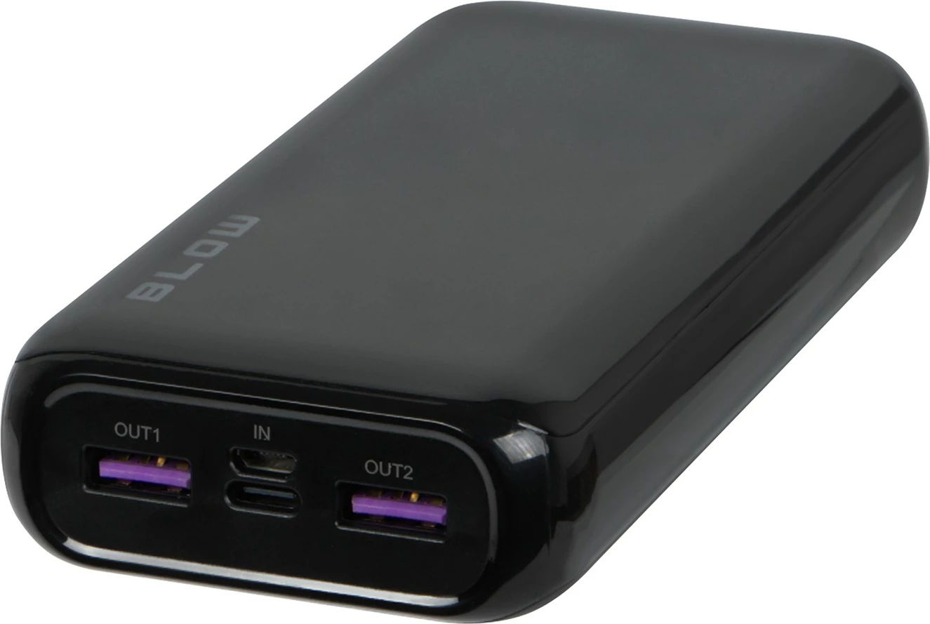 Power bank BLOW PB20F 20000mAh PD 20W, 4 porta, e zezë