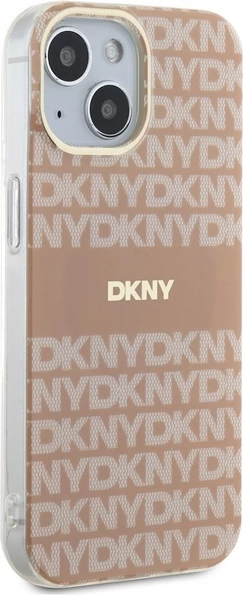 Mbështjellës DKNY IML Mono & Stripe MagSafe për iPhone 15/14/13, Rozë