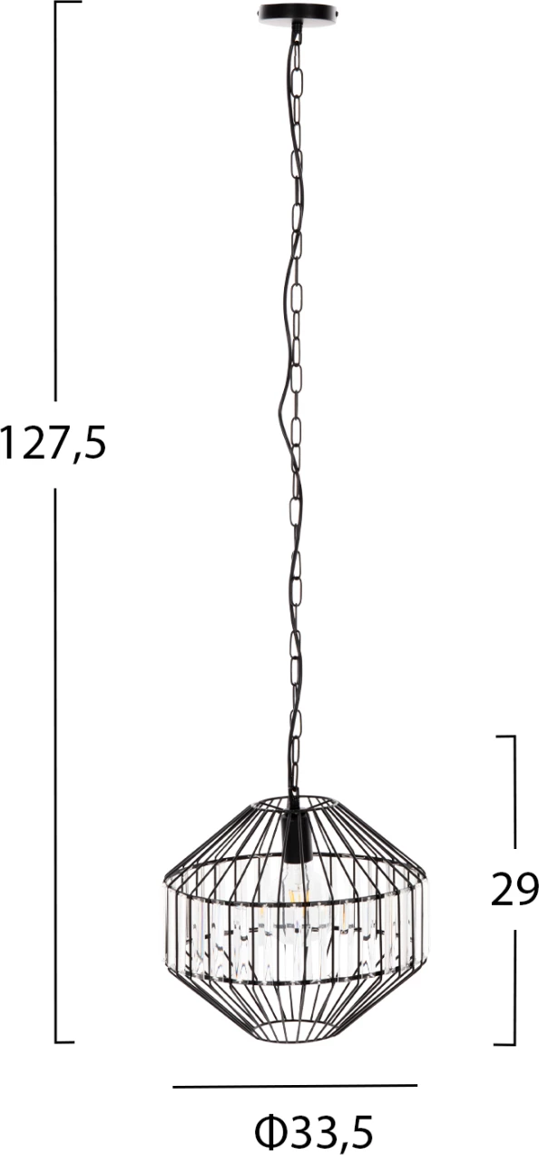 Llambë varëse tavani FH4092 metal i zi Φ33,5x29-127,5Hcm