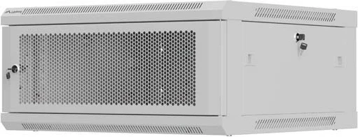 Kasë rack LANBERG 19" 4U 600x600, varëse, ngjyrë hiri, derë me vrima