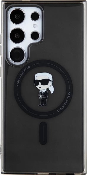 Mbështjellës Karl Lagerfeld IML Ikonik MagSafe për Samsung Galaxy S24 Ultra, i zi