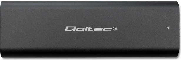 Kasë Qoltec 50312 për SSD M.2 NVMe, USB Type-C, alumini, grafit