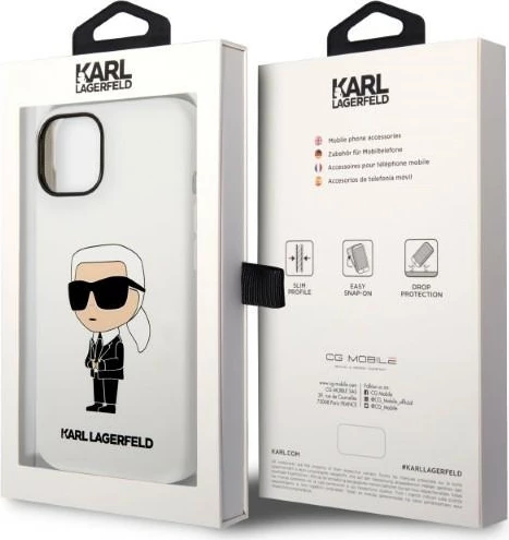 Mbështjellës Karl Lagerfeld Silicone Ikonik për iPhone 14 Plus 6.7", Bardhë