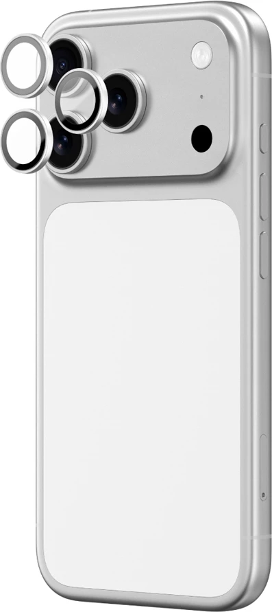 Xham mbrojtës kamere AmazingThing Sapphire për iPhone 17 Pro / Pro Max, kornizë argjendi