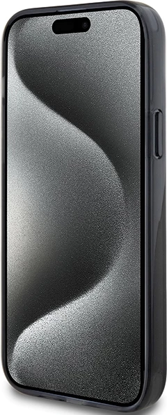 Mbështjellës Karl Lagerfeld KLHMP15MHMRSKCK për iPhone 15 Plus 6.7", me unazë Ring Stand, MagSafe, zi