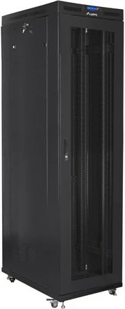 Kasë rack LANBERG 19" 47U 800x1000mm, me derë të perforuar, LCD, e zezë