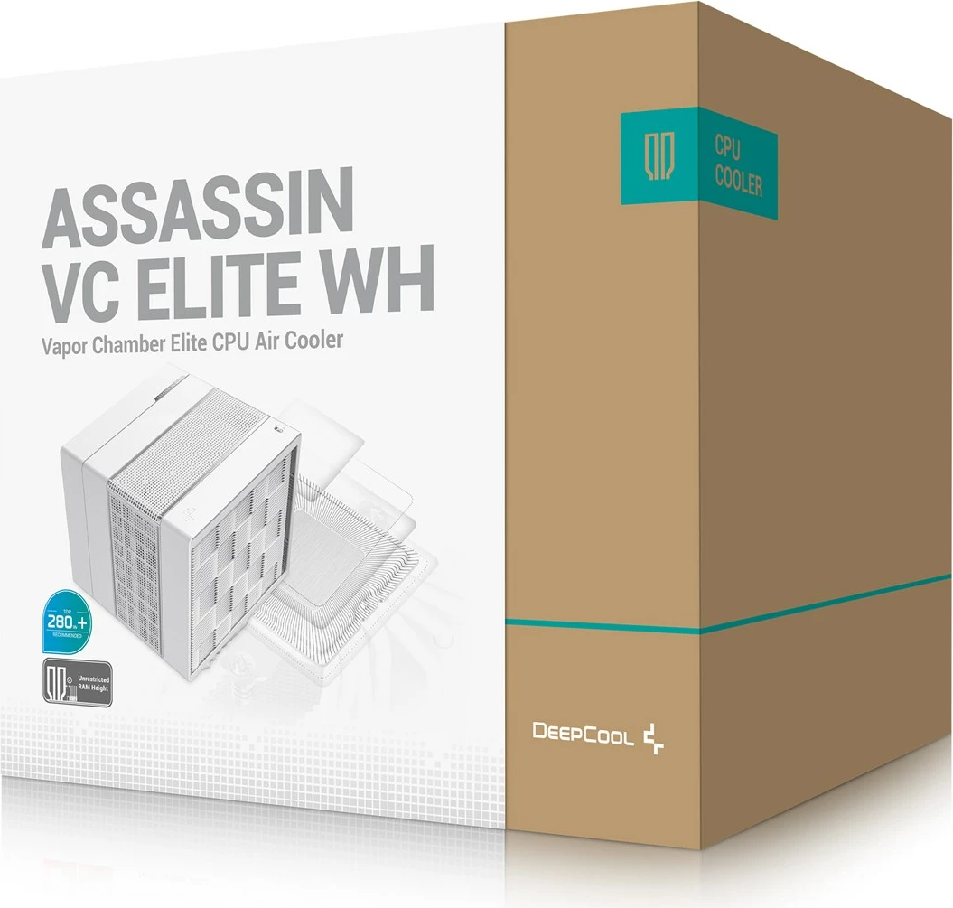 Ftohës ajri për procesor DeepCool Assassin VC Elite WH, 2 ventilatorë 140 mm, i bardhë