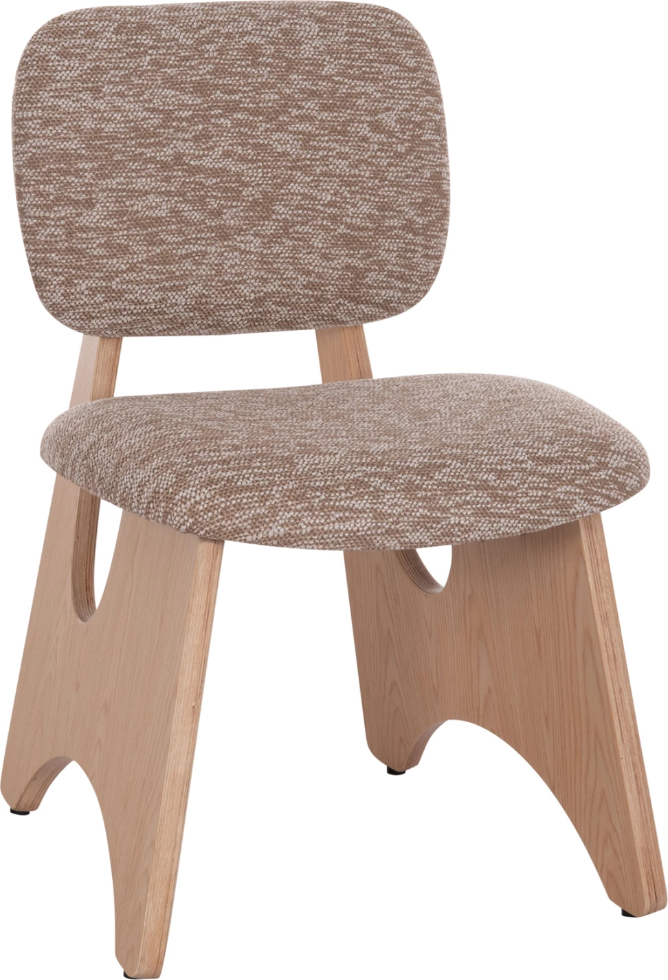 Karrige ngrënieje BELLISI, stof kafe, këmbë dru lisi, FH18248.01, set 2 copë, 53x56x78cm