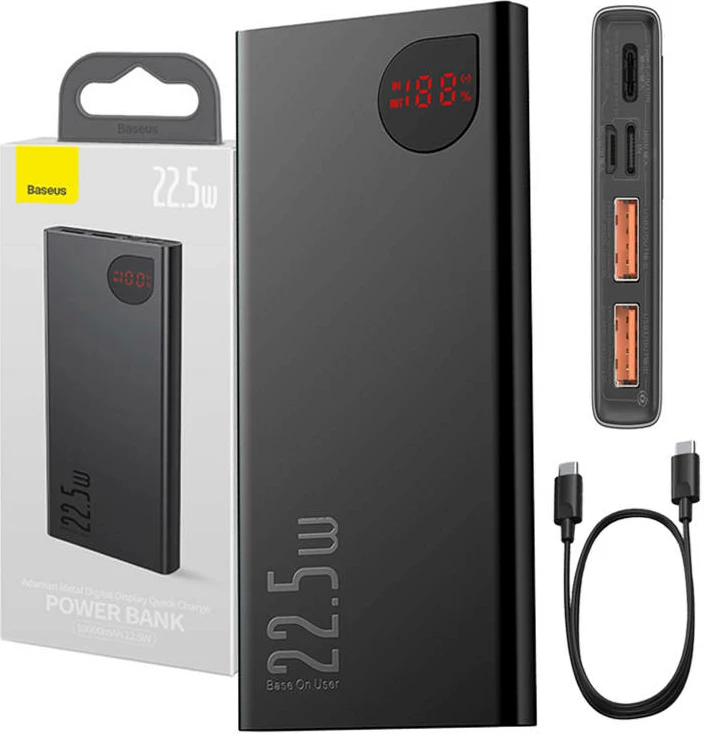 Powerbank Baseus Adaman Metal 10000mAh, 22.5W, e zezë