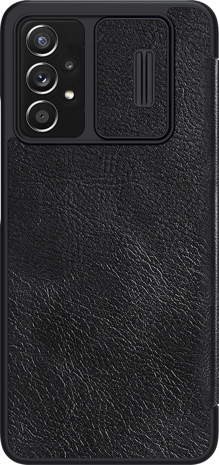 Mbështjellës Nillkin Qin për Samsung Galaxy A73, lëkurë ekologjike, i zi