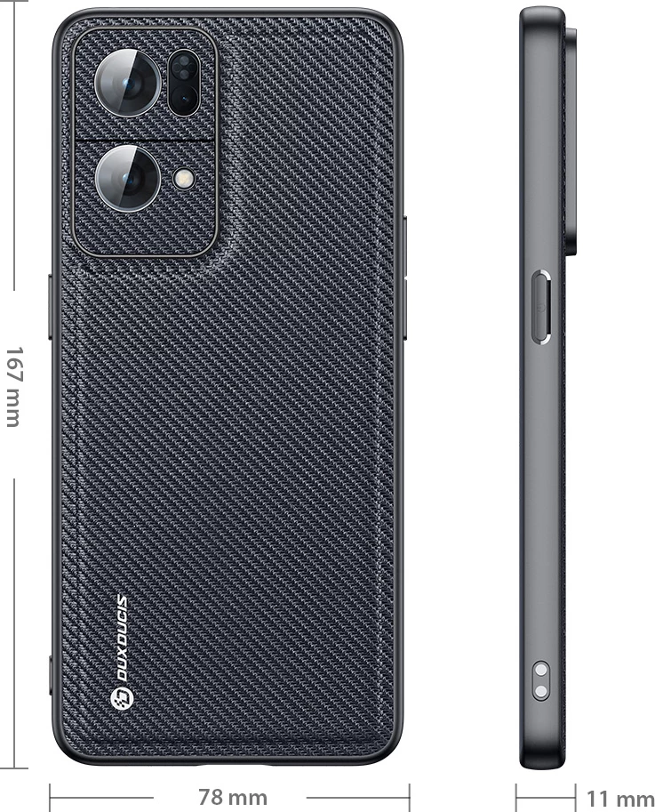 Mbështjellës Dux Ducis Fino për Oppo Reno 7 Pro 5G, najlon, i zi