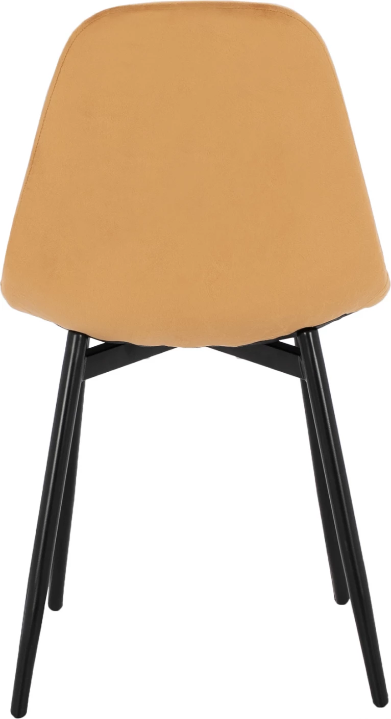 Karrige Leonardo Velvet Gold me këmbë metalike 45x47x87Y cm. ΗΜ00100.09, set prej 4 copë