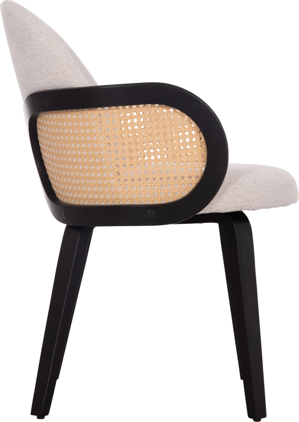 Karrige ngrënieje BECKER, dru i zi, pëlhurë ecru, FH18246.02, 54x62x79cm