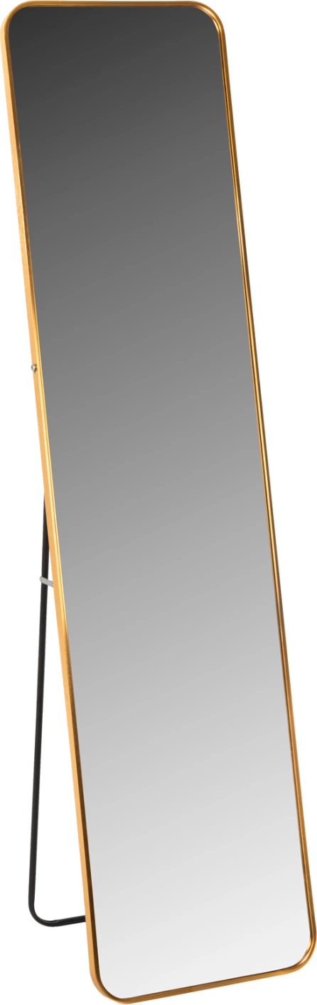 Pasqyrë qëndruese në dysheme, kornizë alumini, ngjyrë ari, BOELY FH9577.30, 40x35x160H cm