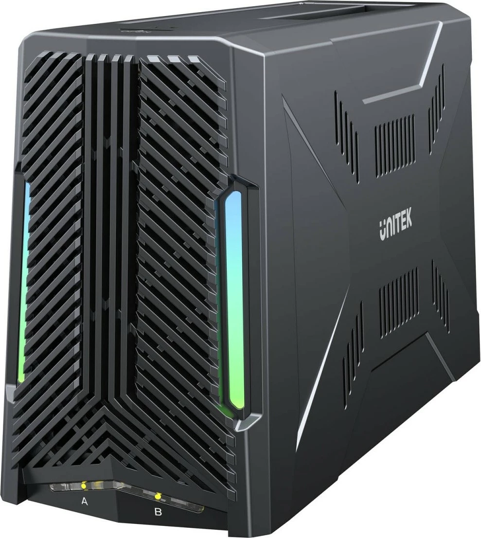 Kasë dokimi Unitek S1243BGY01-EU për 4x M.2 SSD, USB 4, e zezë