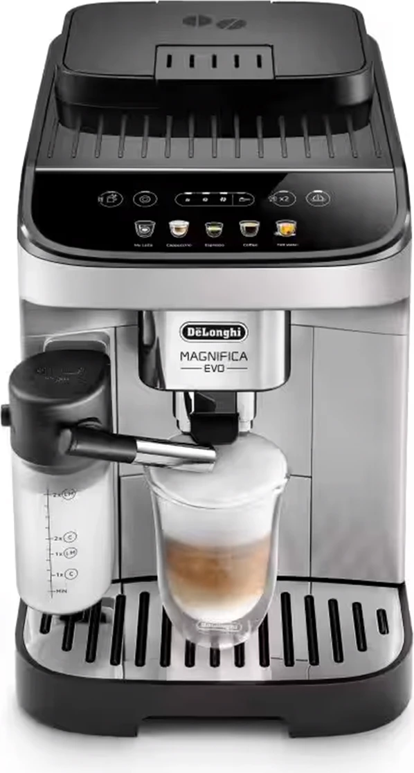 makinë kafeje, DeLonghi Magnifica Evo ECAM290.61B, 1.8 L, 15 bar, 1450 W, mulli automatik me rregullim, ekran me prekje, sistem LatteCrema, e zezë