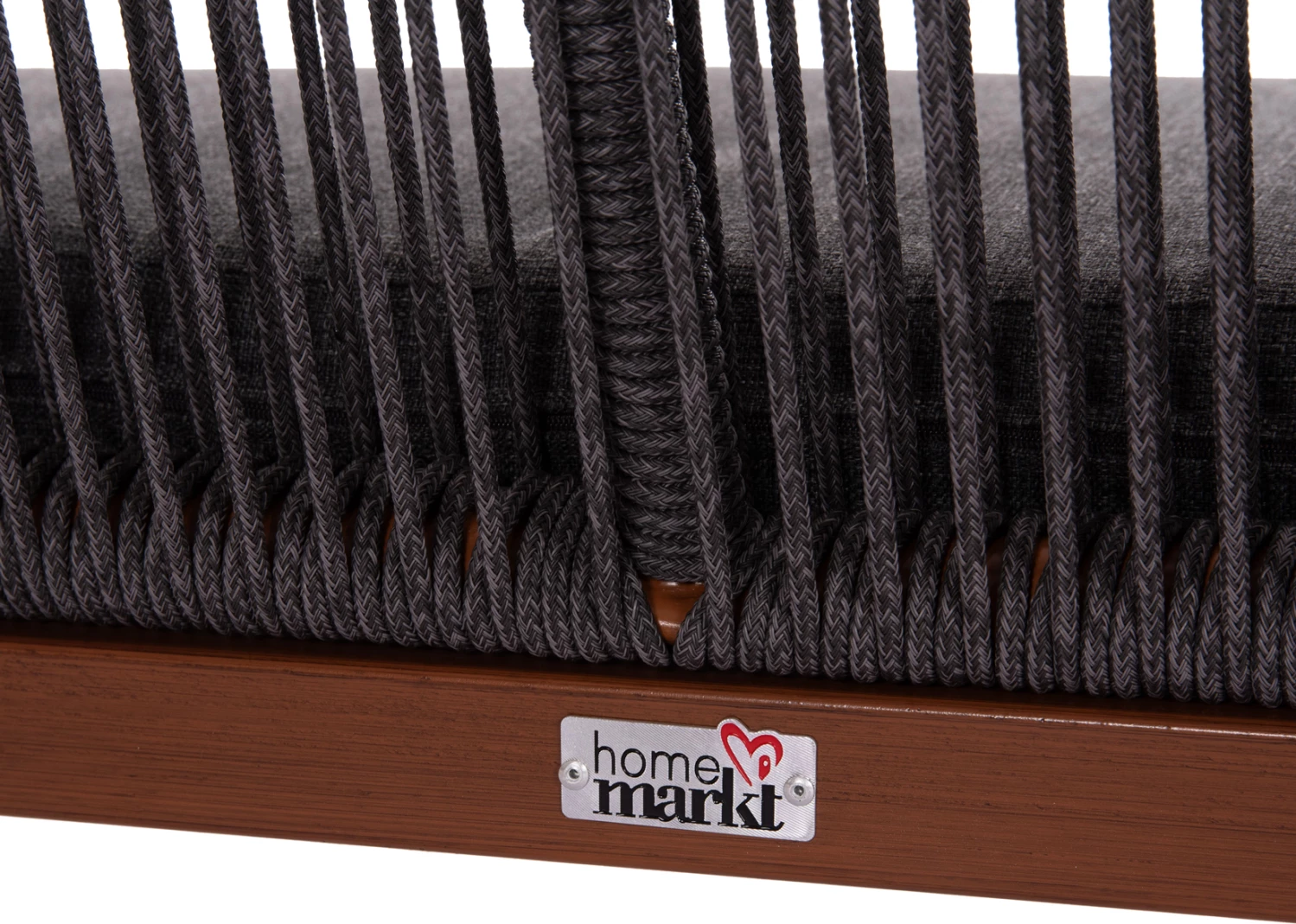 Divan i jashtëm dy vendësh MYRTIA, alumin kafe, litar p.e. antracit, 123x61x90cm