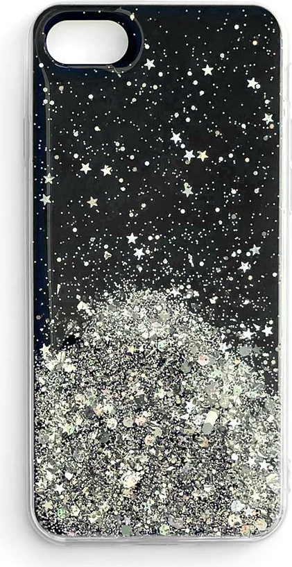 Mbështjellës Wozinsky Glitter për Samsung Galaxy S21+ 5G, i zi me shkëlqim