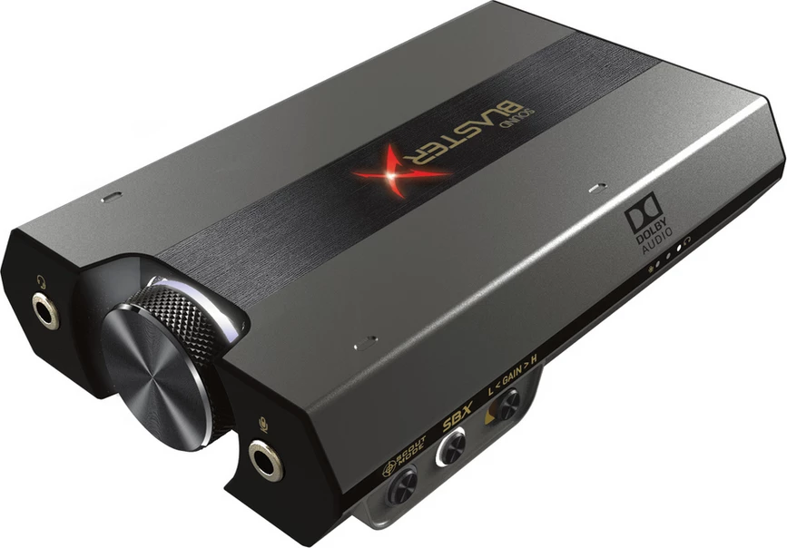 Kartë zanore Creative Sound BlasterX G6 70SB177000000 USB me amplifikator për kufje, Dolby Audio, e zezë