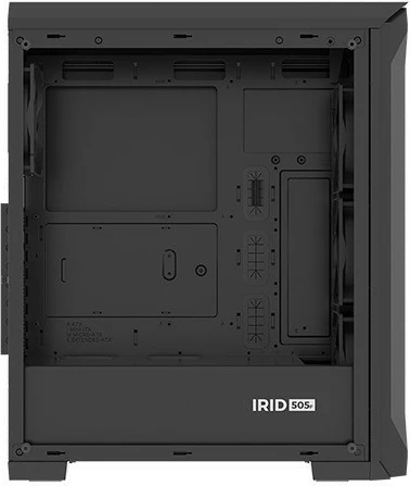 Kasë Natec Genesis Irid 505F, Midi Tower, ATX/Micro ATX/Mini ITX, 5 ventilatorë, Dritare xhami, E zezë