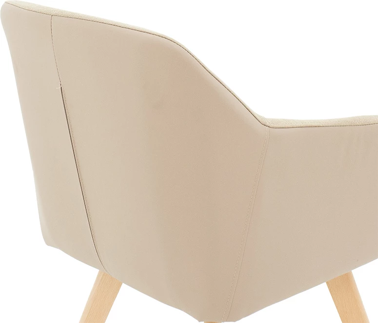 Karrige Safira, pëlhurë PU, bezhë-natyrale, 57x58x84cm