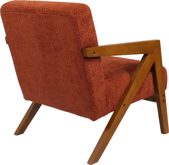 Fotel Garifa, material terakote, këmbë ngjyrë arre, 79x75x75cm