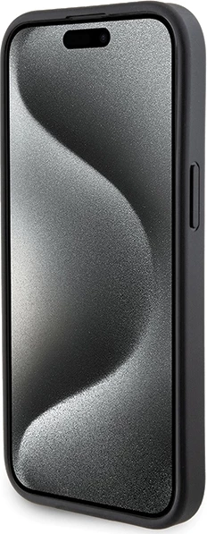 Mbështjellës Karl Lagerfeld Gripstand Saffiano Karl&Choupette Pins për iPhone 15, i zi