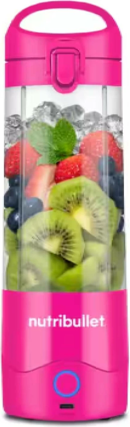 Blender portativ, NutriBullet, NBP003BP, bateri 2000 mAh, gotë 475 ml, rozë