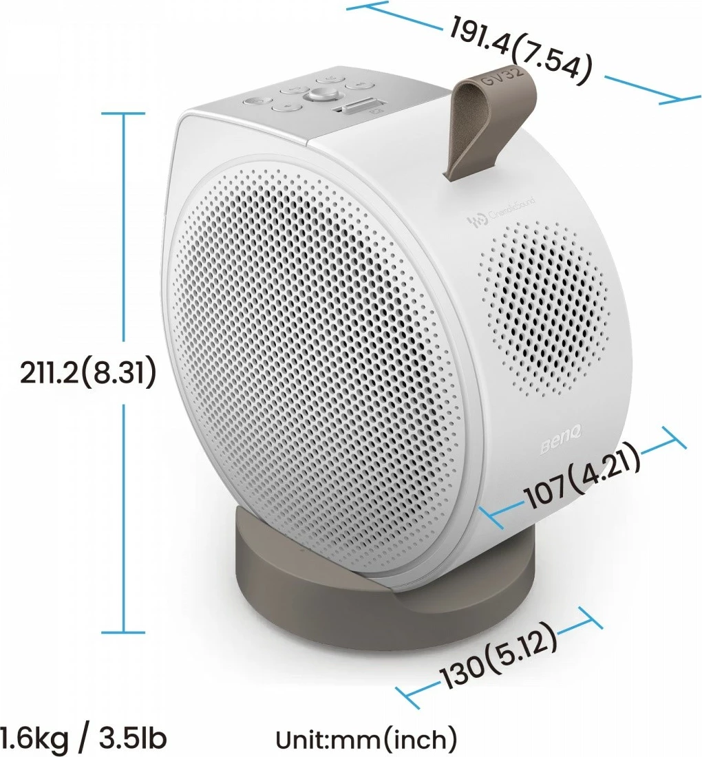 Projektor BenQ GV32 DLP 1080p 500 lm LED Google TV Bluetooth WiFi i bardhë