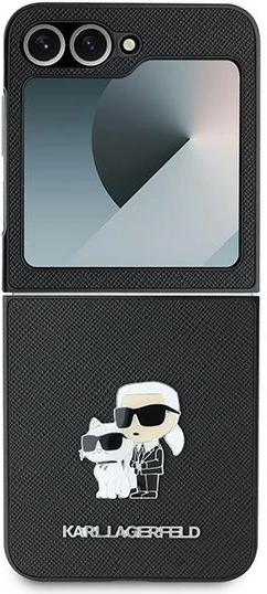 Mbështjellës Karl Lagerfeld Saffiano Metal Pin për Samsung Galaxy Z Flip 6, i zi