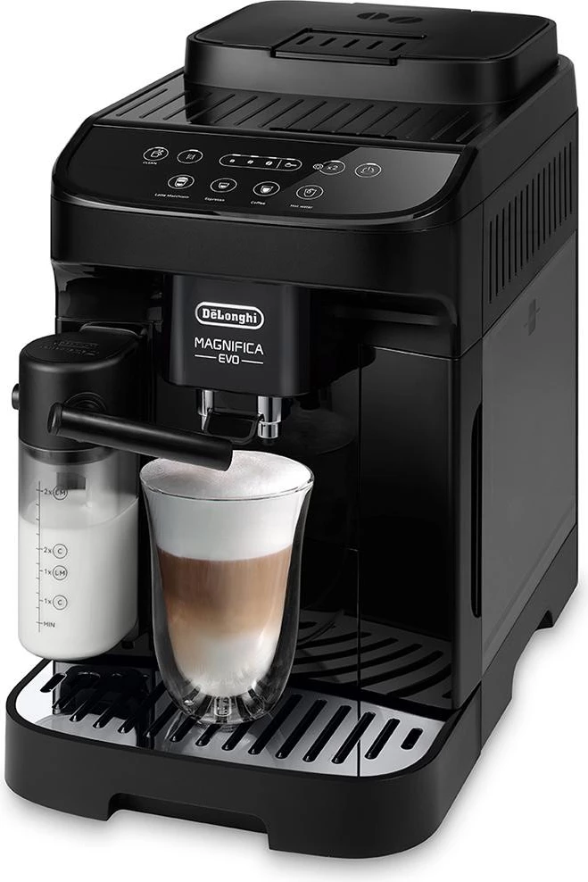 makinë kafeje automatike DeLonghi Magnifica Evo ECAM290.51.B 15 bar mulli 13 nivele LatteCrema Thermoblok rezervuar 1.8L, e zezë