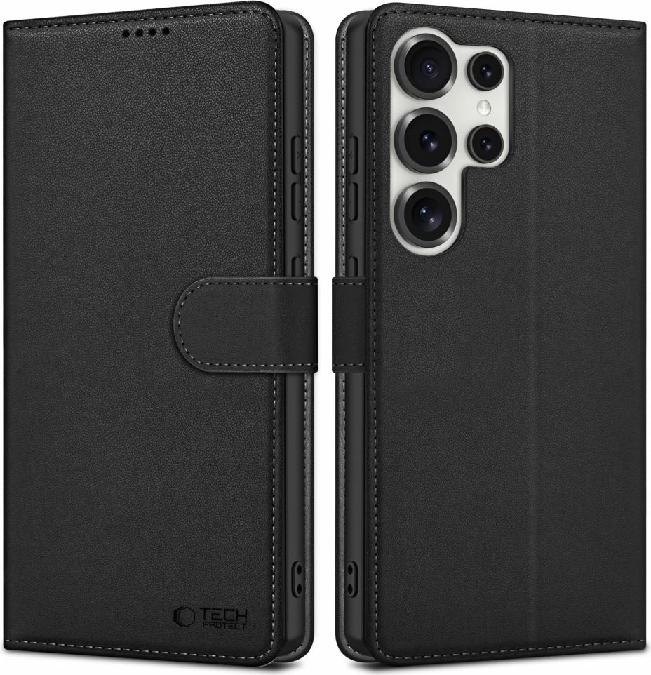 Mbështjellës Tech-Protect Wallet për Samsung Galaxy S25 Ultra, eko-lëkurë, i zi