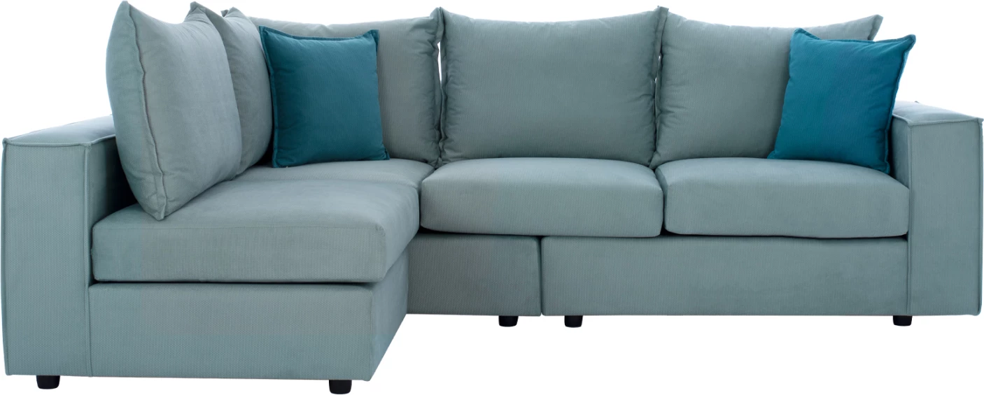 Divan qoshe MONZA, i ndërrueshëm, 3 pjesë, jeshil fistik, rezistent ndaj njollave, i papërshkueshëm nga uji