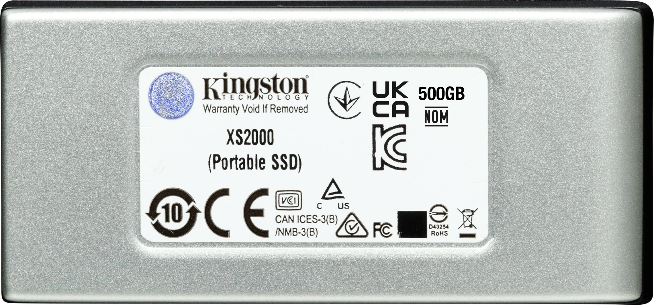 SSD portabël Kingston XS2000, 2 TB, USB Type-C, i zi, argjendtë
