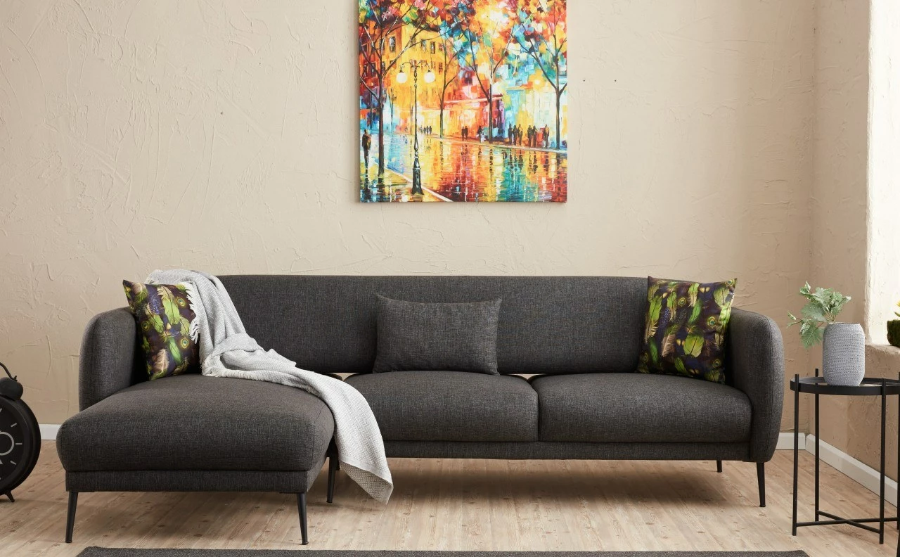 Kënd divan-krevat Venus L, ngjyrë antracit, Atelier del Sofa